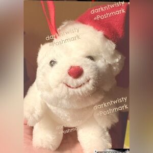 HTF GUND MINI SNUFFLES BEAR SANTA HAT PLUSH ORNAMENT Approx 4.5”